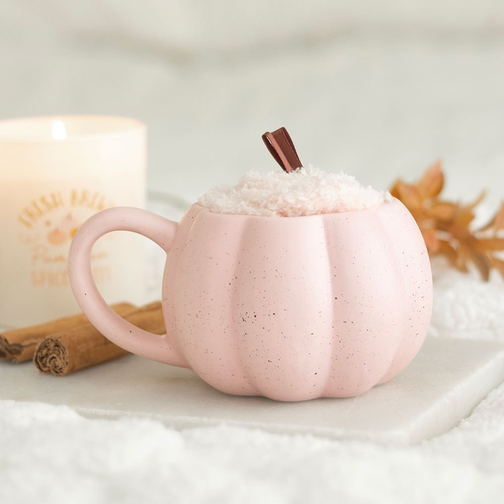 Something Different - Pink Pumpkin Beker & Sokken Set - Roze